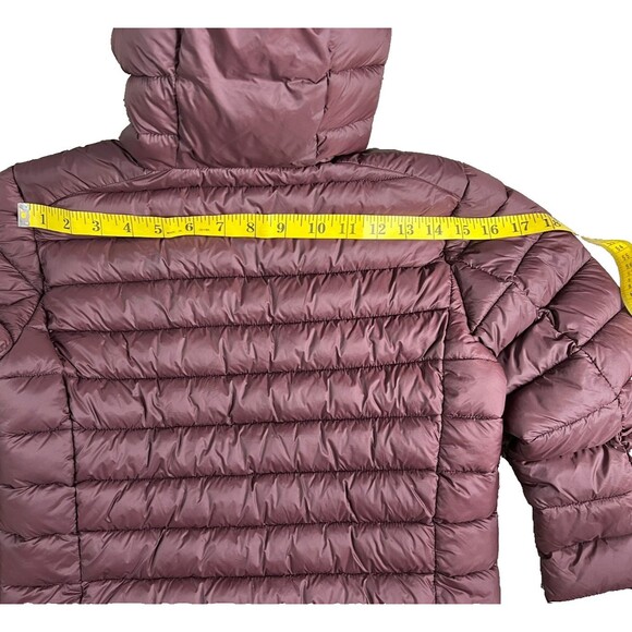 Save The Duck Kids Hooded Ultra Light Jacket Puffer Ski Coat Size 12 PlumTech - Picture 7 of 16